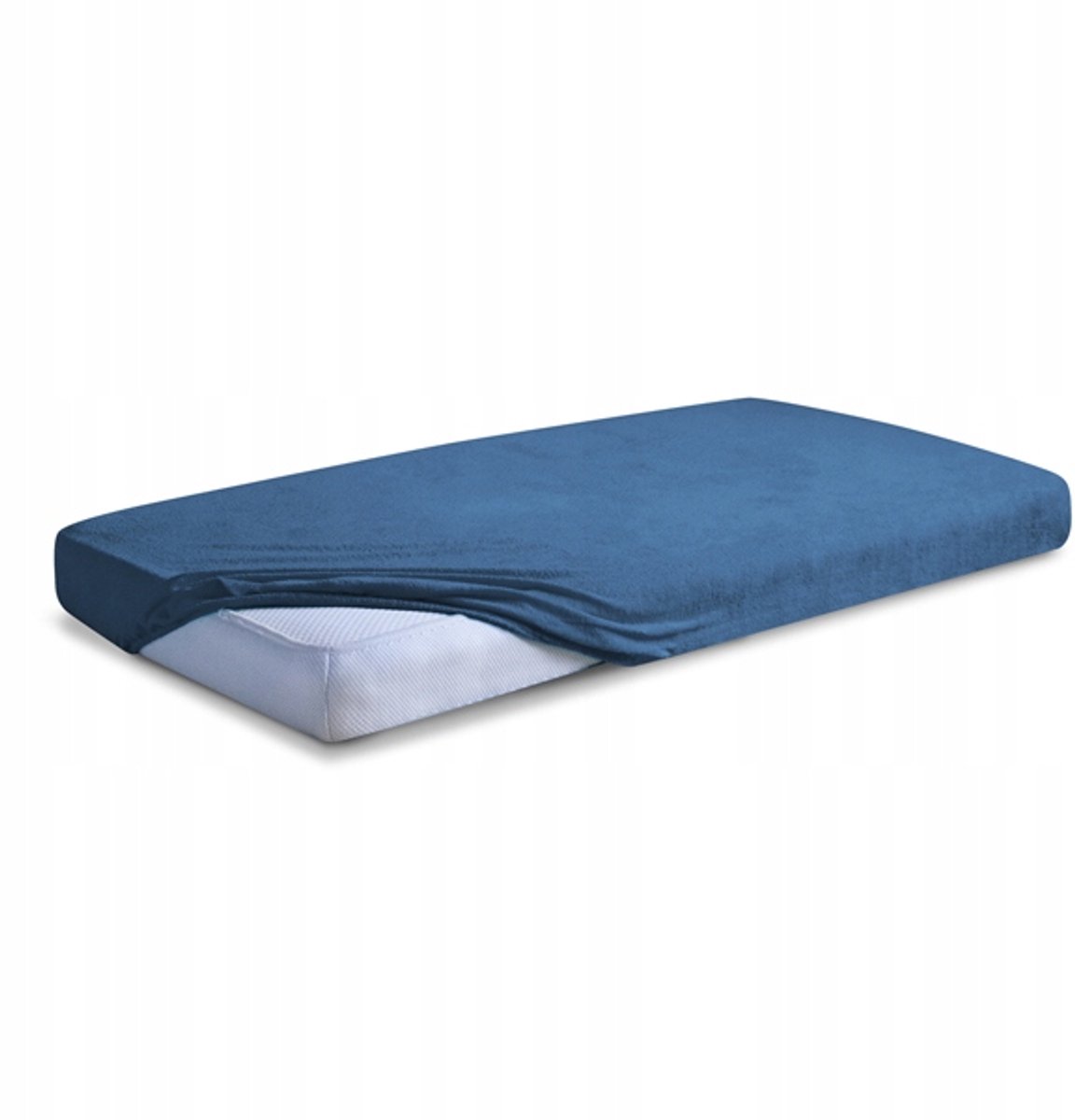Badstof hoeslaken met elastiek 120x200 cm - Marineblauw