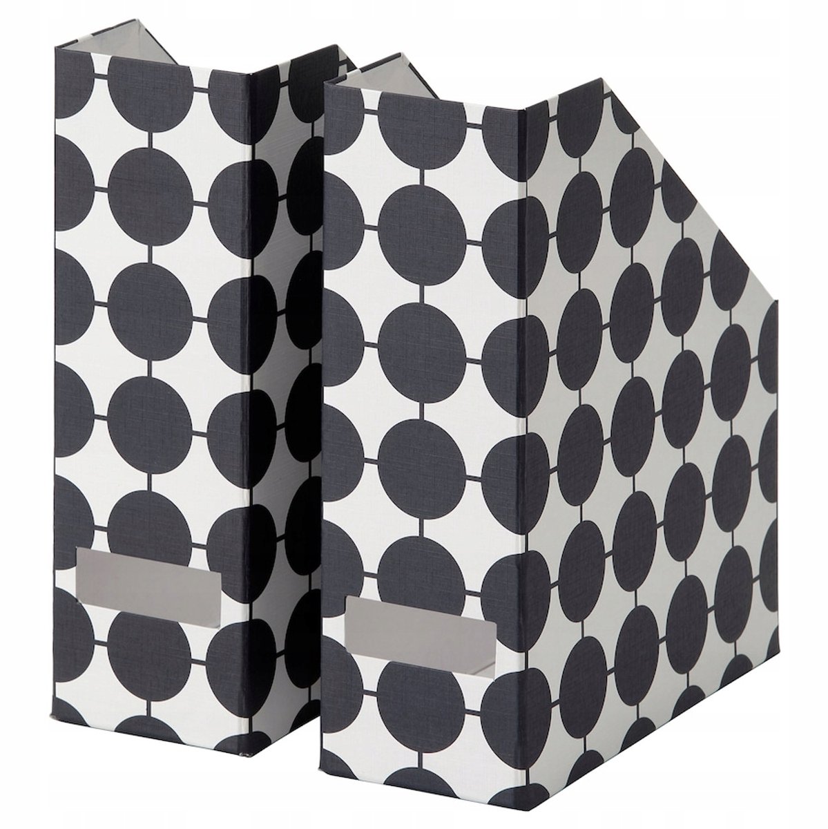 IKEA TJENA Zwarte Archiefdozen met Witte Stippen - 4 Stuks