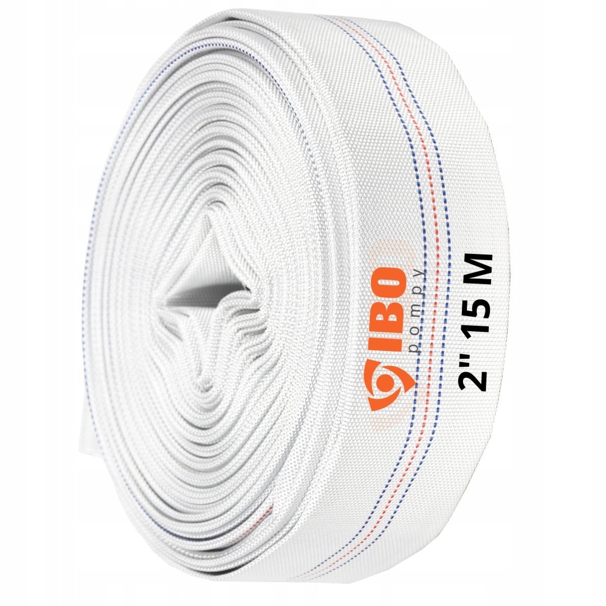 IBO Brandslang 15m 2" Parcian met Rubberen Binnenlaag - Water & Afvalwater