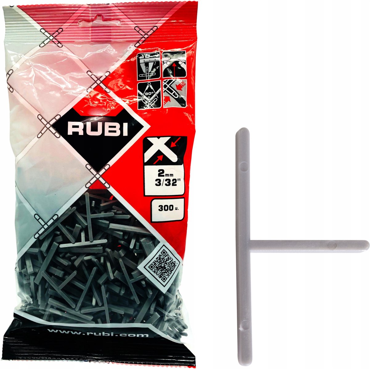 Rubi T-kruisverbinding 2 mm 300 st