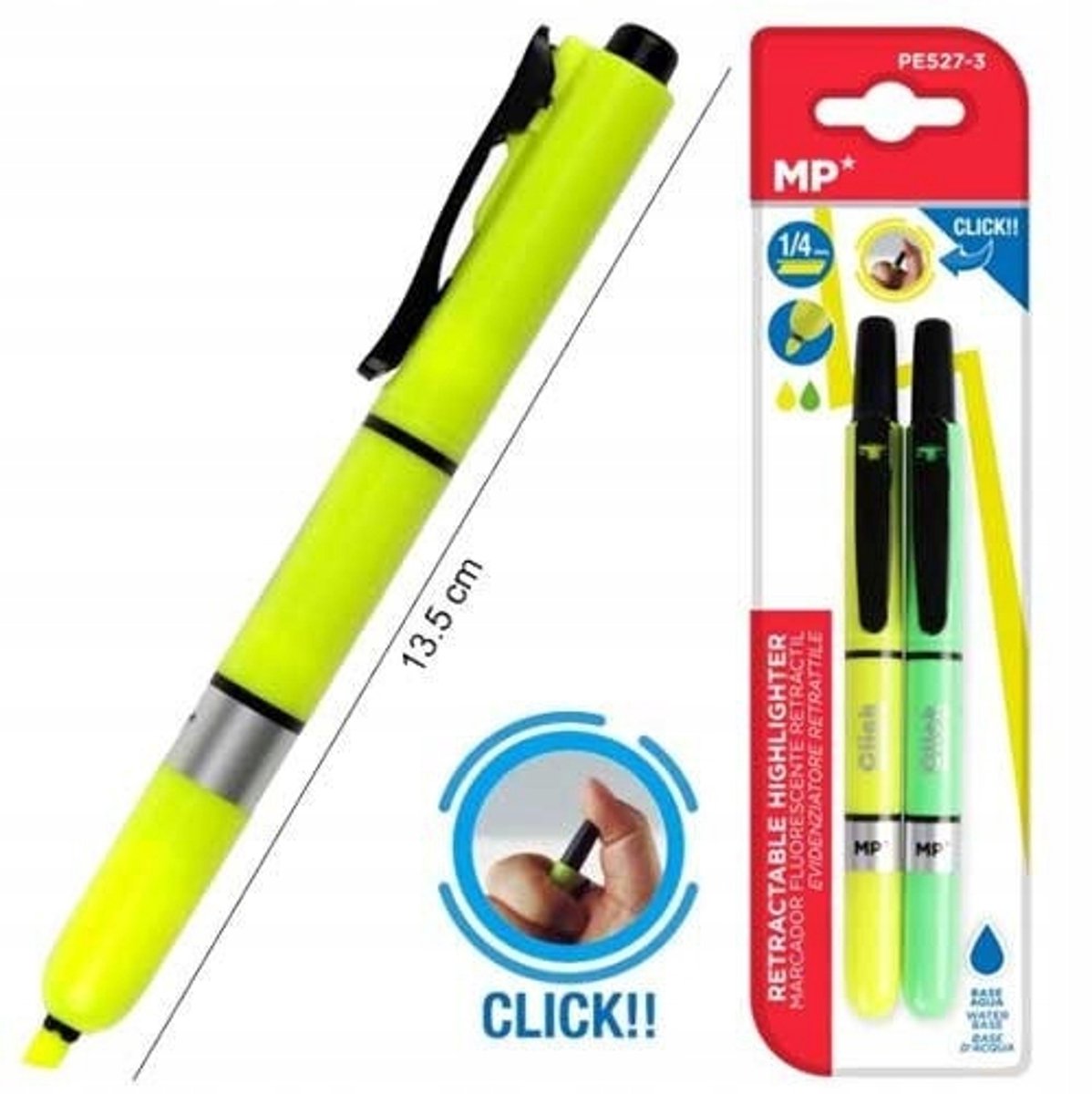 MP Fluorescerende Markeerstiften 2 Kleuren Geel/Groen 1-4mm