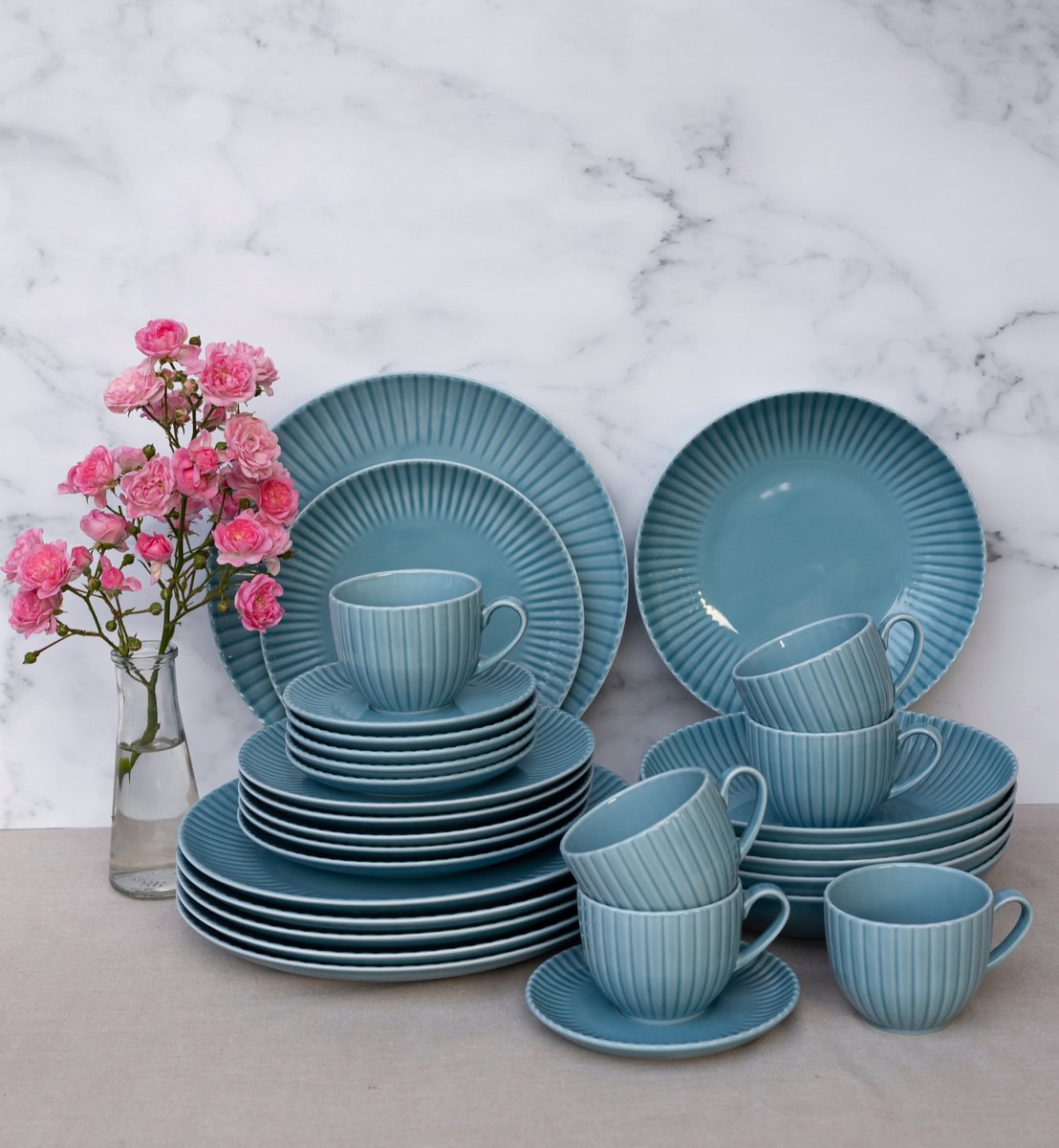 LUBIANA Daisy K6 Waterval Turkoois Serveert voor 6 personen (30 delig)