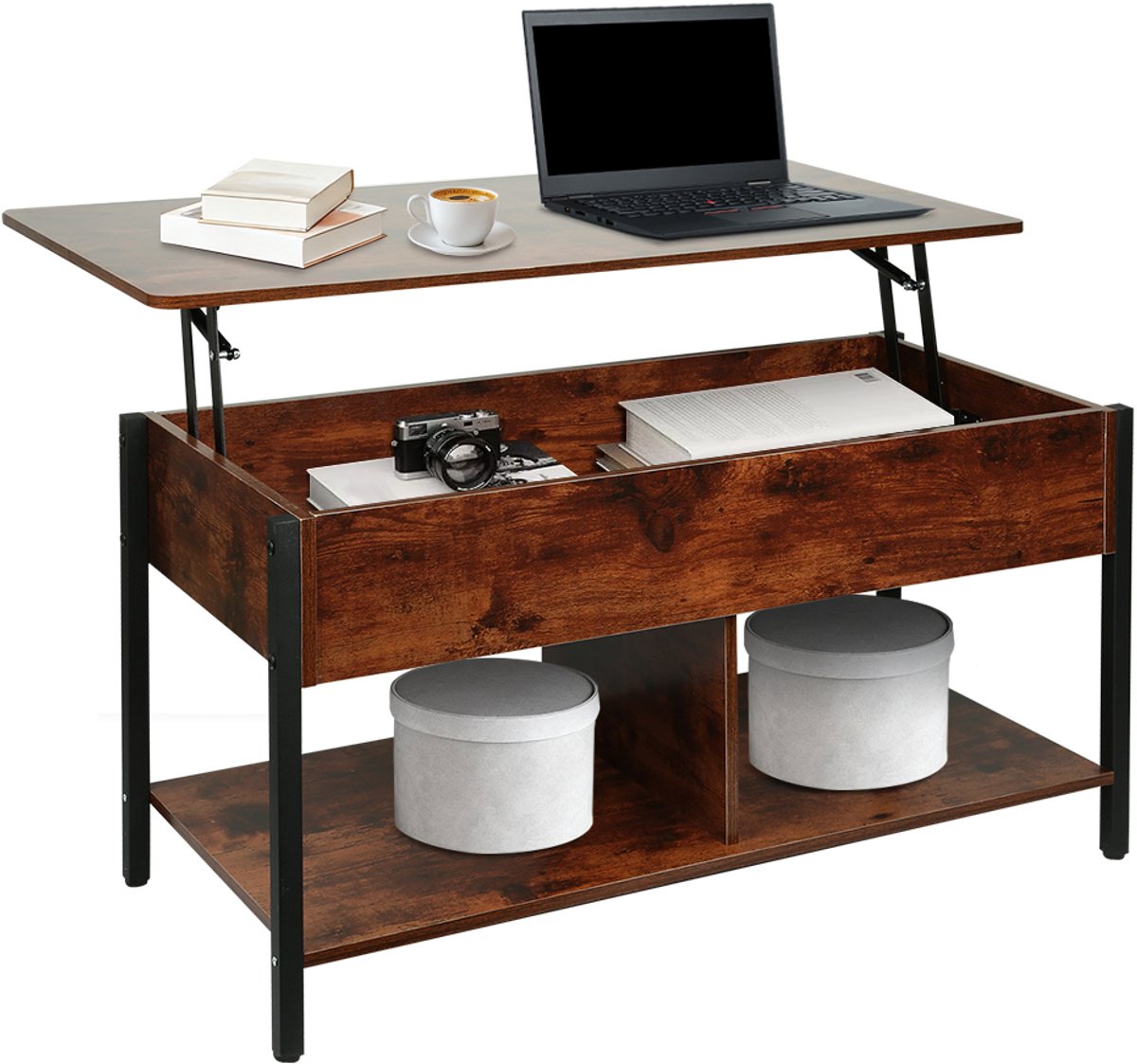 PIPIPOXER Salontafel – Rechthoekig – 90x48x62 cm– Woonkamer Tafel,Hout