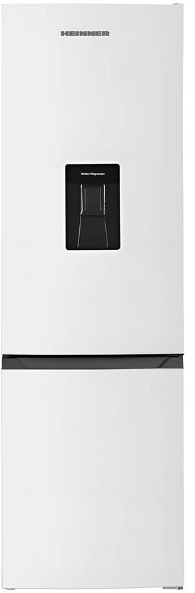 Koel-vriescombinatie Heinner 260L wit met waterdispenser, elektronische temp. regeling, LED, omkeerbare deur