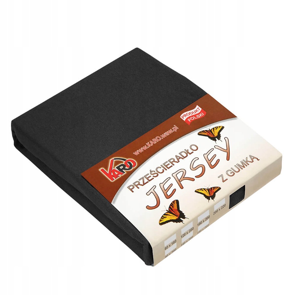 Jersey Hoeslaken met Elastiek 220x240 Zwart KARO