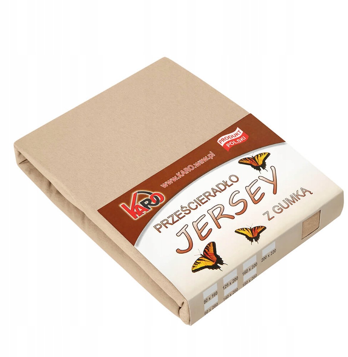 Jersey Hoeslaken met Elastiek 80x160 cm Beige KARO
