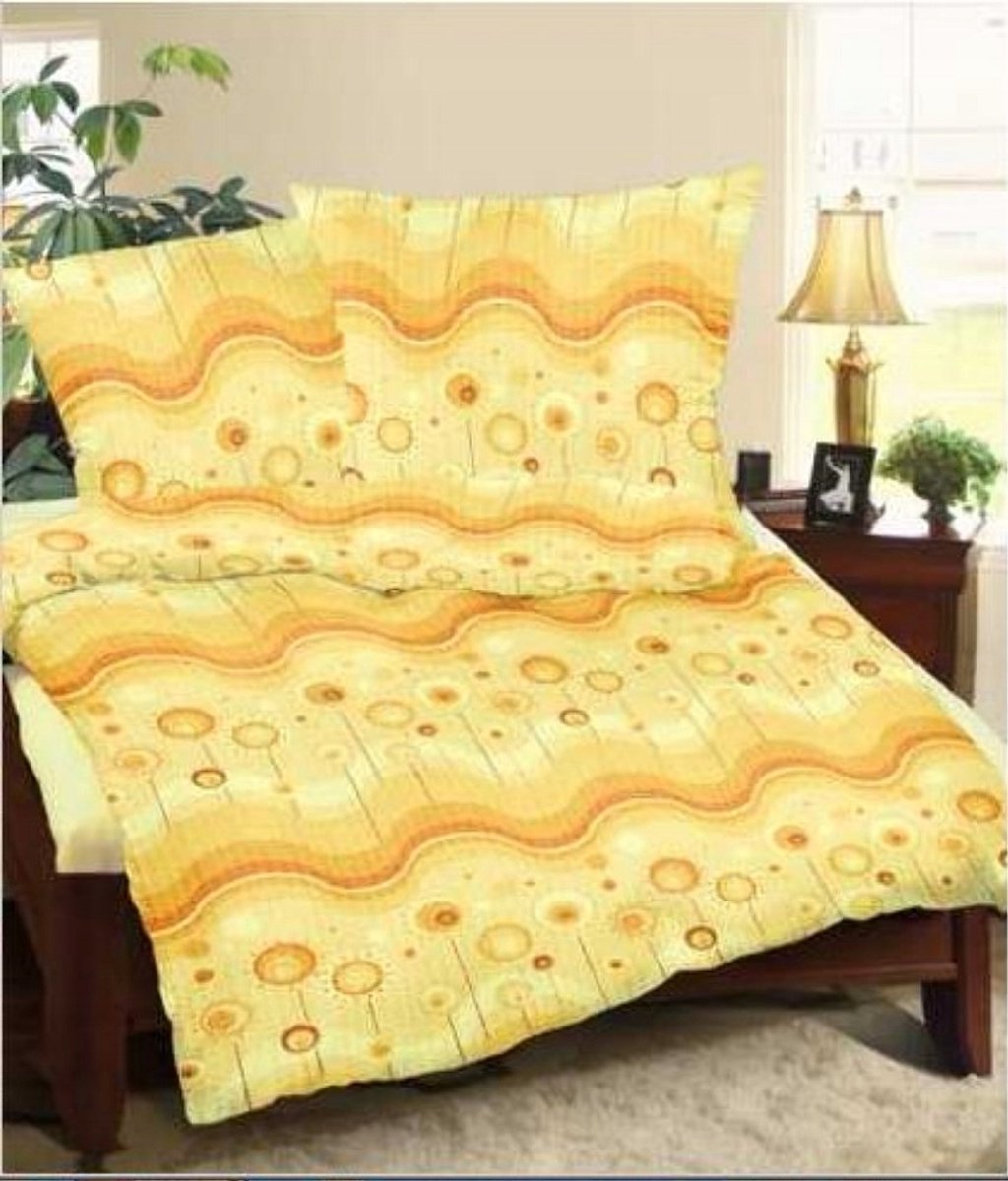 Kora Beddengoed 200x220cm - Oranje Lolly's, 100% Katoen, Knopen