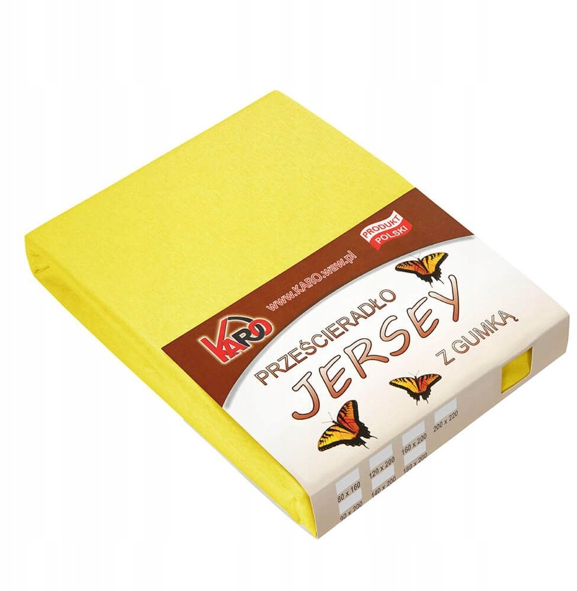 Jersey hoeslaken met elastiek 90x200 cm Geel Karo