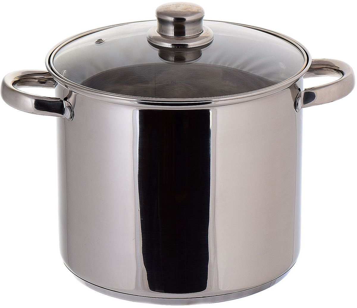 Rvs Kookpan met Deksel 5L - 20cm - Geschikt voor Inductie