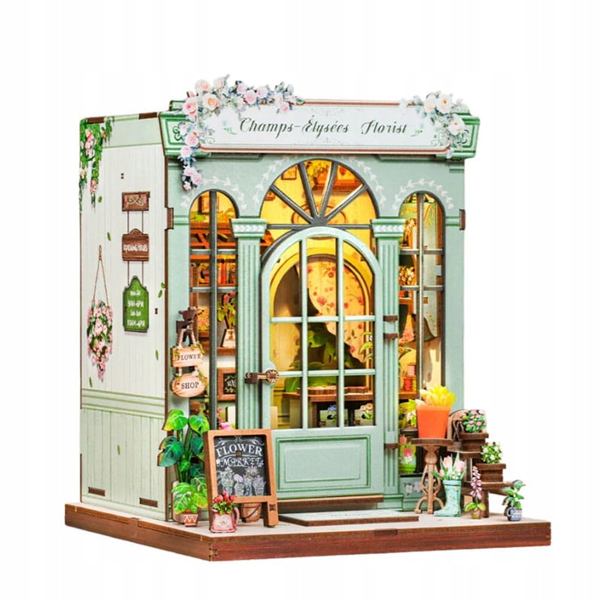 Boek Nook Miniatuurhuis "Bloemen van de Champs-Élysées" - DIY 3D-puzzel