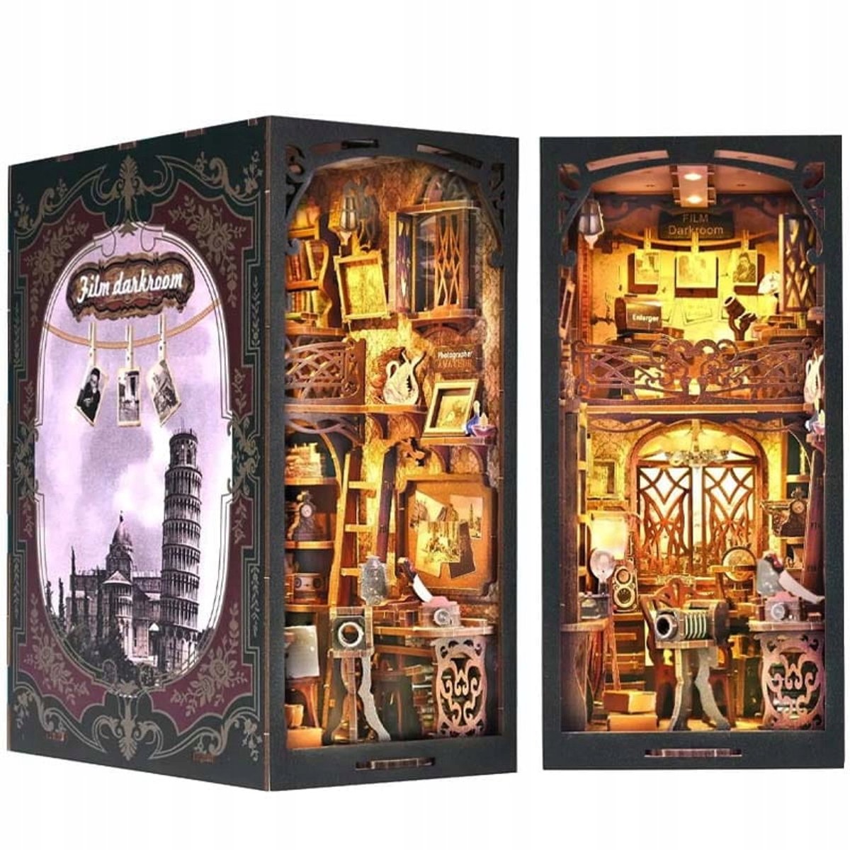 Miniatuur Boekenkastje 'Oude Fotostudio' - DIY Houten Model