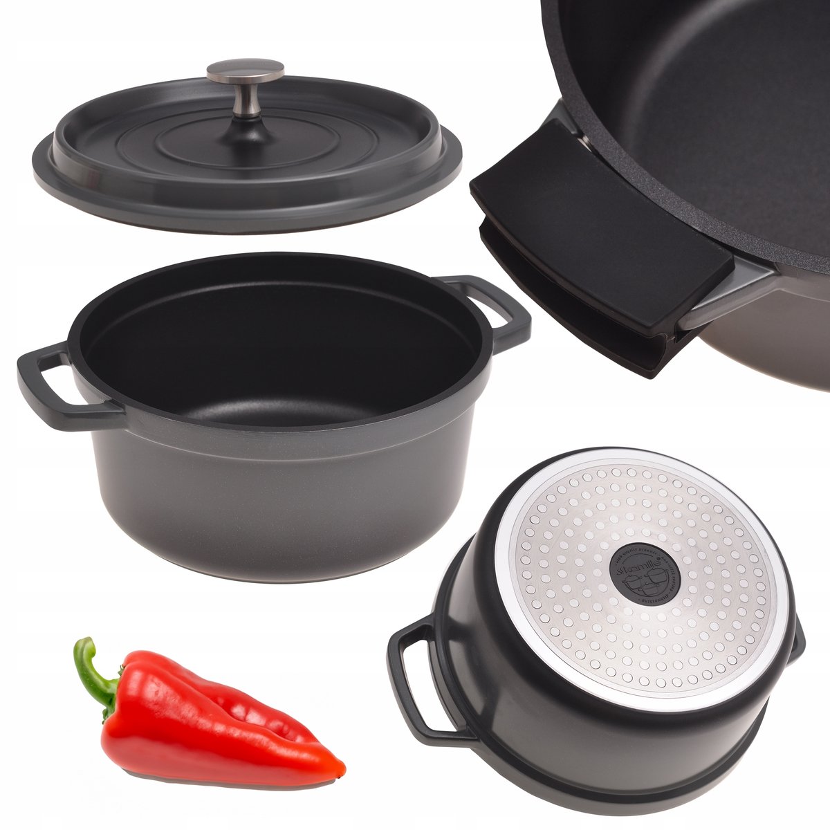 Kamille Aluminium Pan met Deksel 2.5L - Geschikt voor Inductie