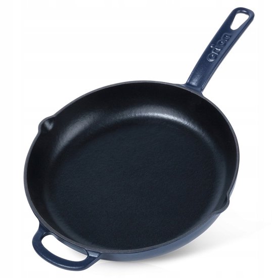 Jinfanshurich Gietijzeren pan met afneembare houten greep, ongecoate gietijzeren pan, gietpan voor alle kookplaten, 23-29 cm ronde ijzeren pan (29CM