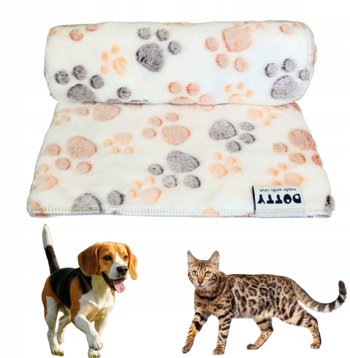 DOTTY Hondenkussen Dekentje Polar Minky Krem 60x40 cm - Zacht & Wasbaar