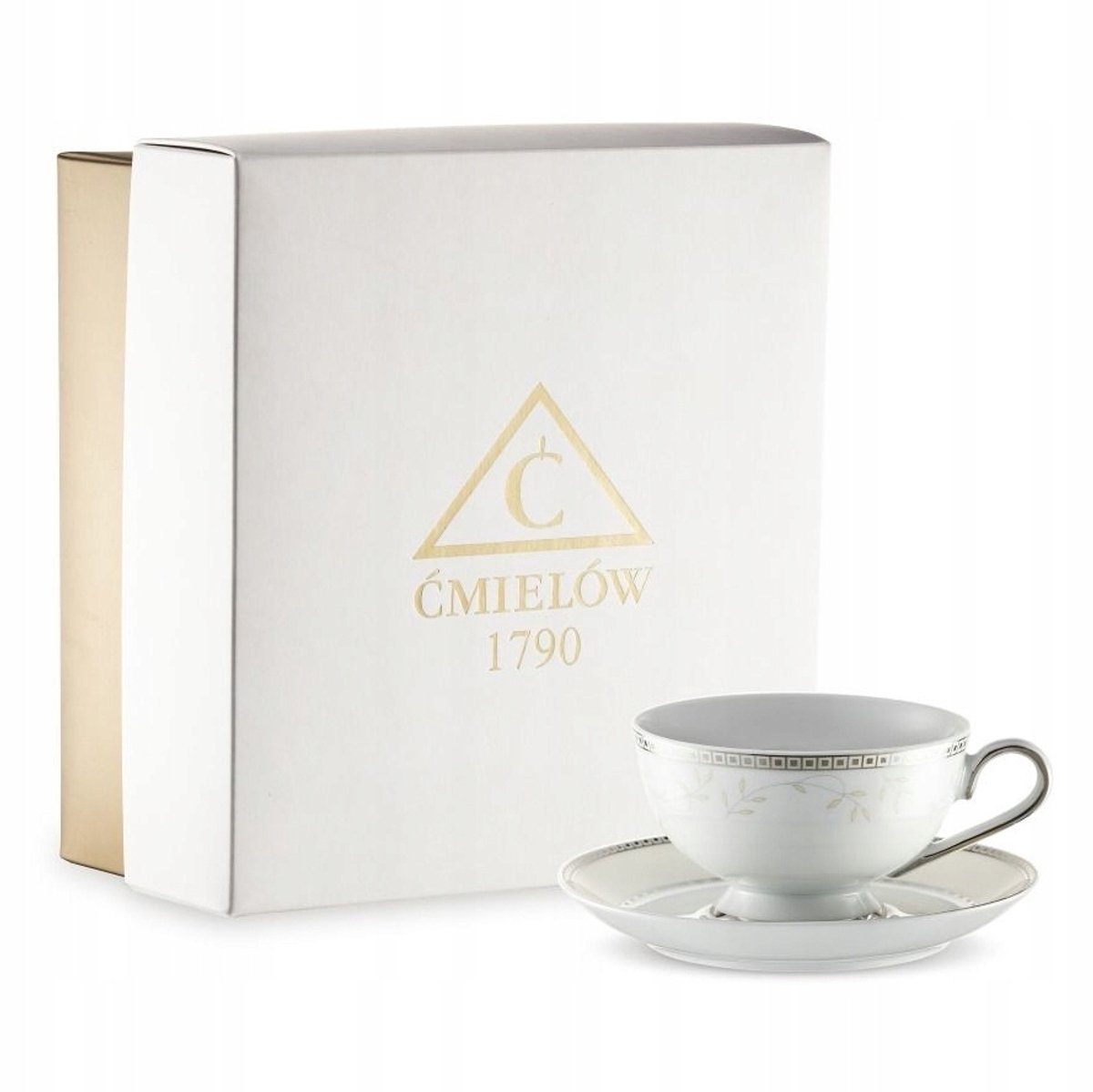 Filiżanka 220ml met schotel - Marzenie Platina Astra - Cadeaubox