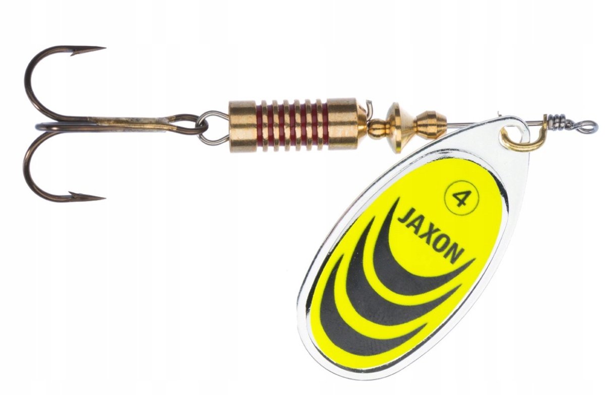 Jaxon Holo Select Contra Spinner - Geel Zebra - Maat 3 / 6.0g
