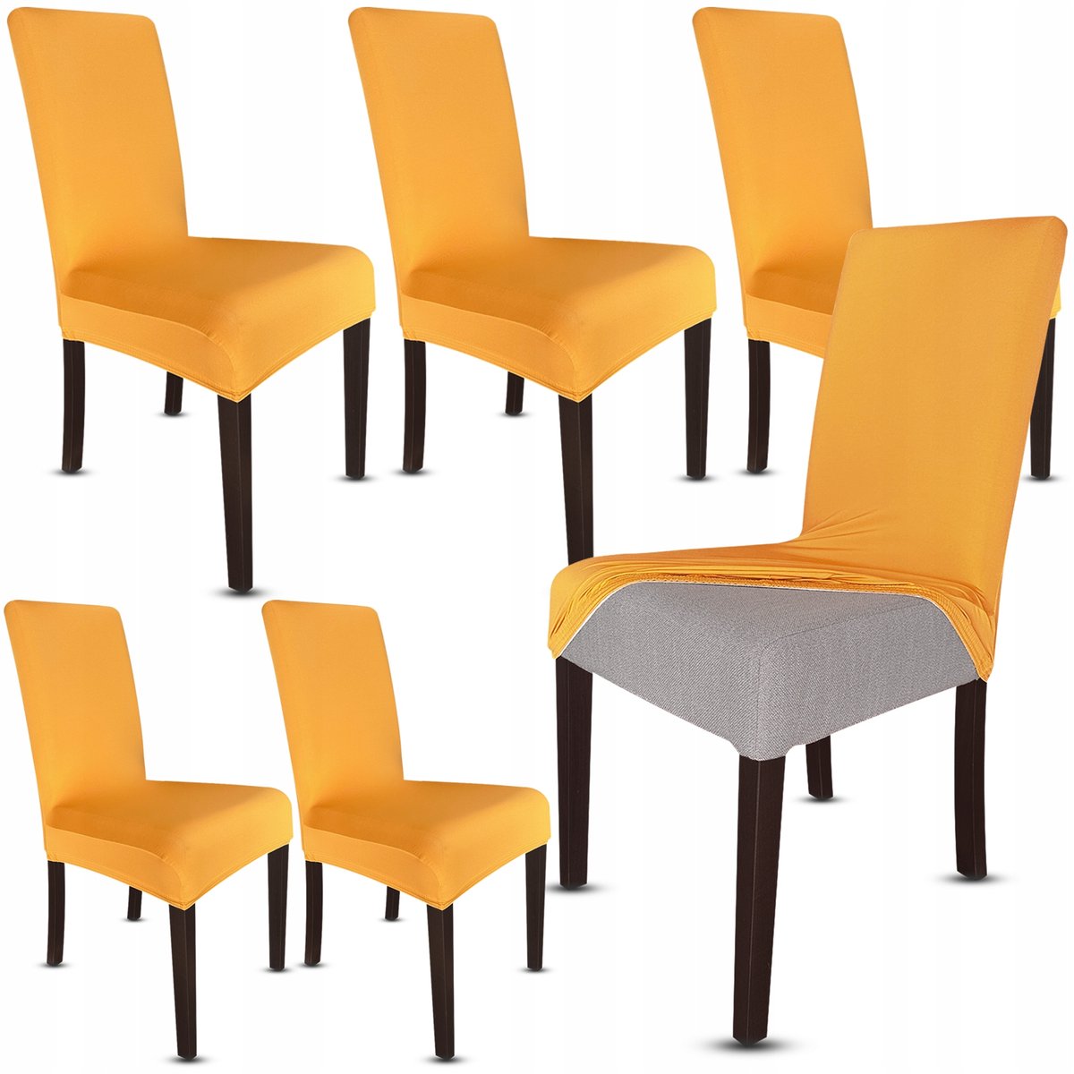 Universele Stoelhoes Mosterdgeel - Set van 6 stuks