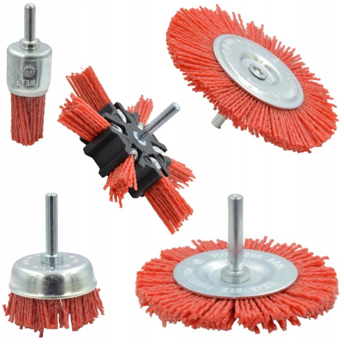 Falon-Tech FT5505 Nylon Schuurborstels Set met Schuurkorrels - 6mm Schacht