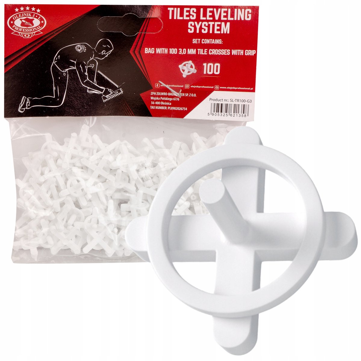 Olejnik Kruisjes 3mm 100st - Tegelafstandhouders met Handvat