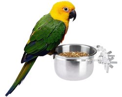 Vogel Voeder- en Drinkbakje van Roestvrij Staal voor Papegaaien en Budgies