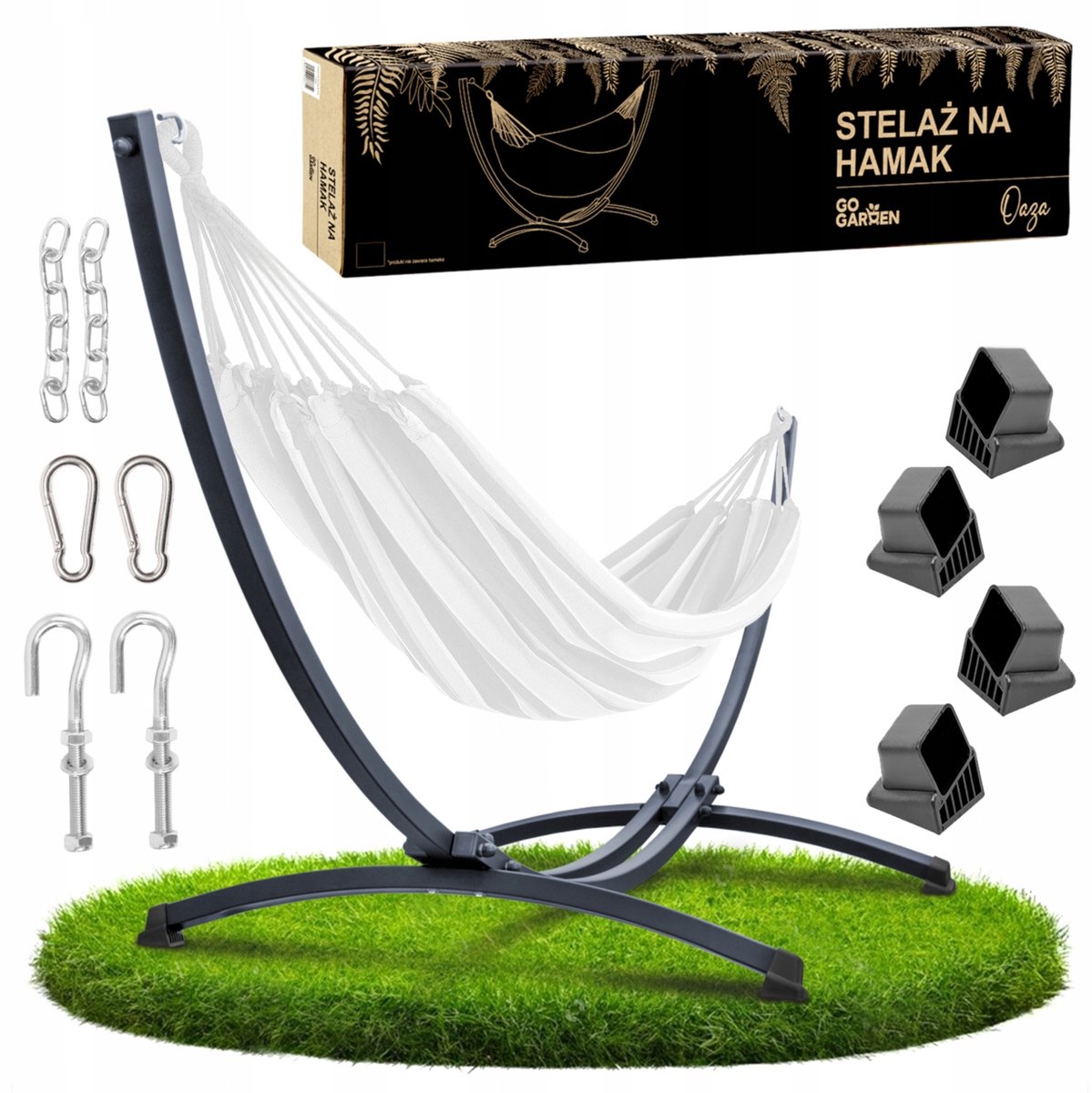 Sterke Metalen Dubbele Hangmatstandaard - 250 kg - Grafiet
