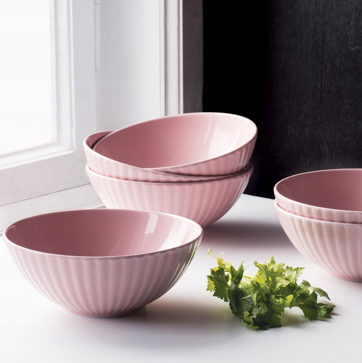Lubiana Daisy Saladekom 17cm - 6 Stuks - Roze Porselein