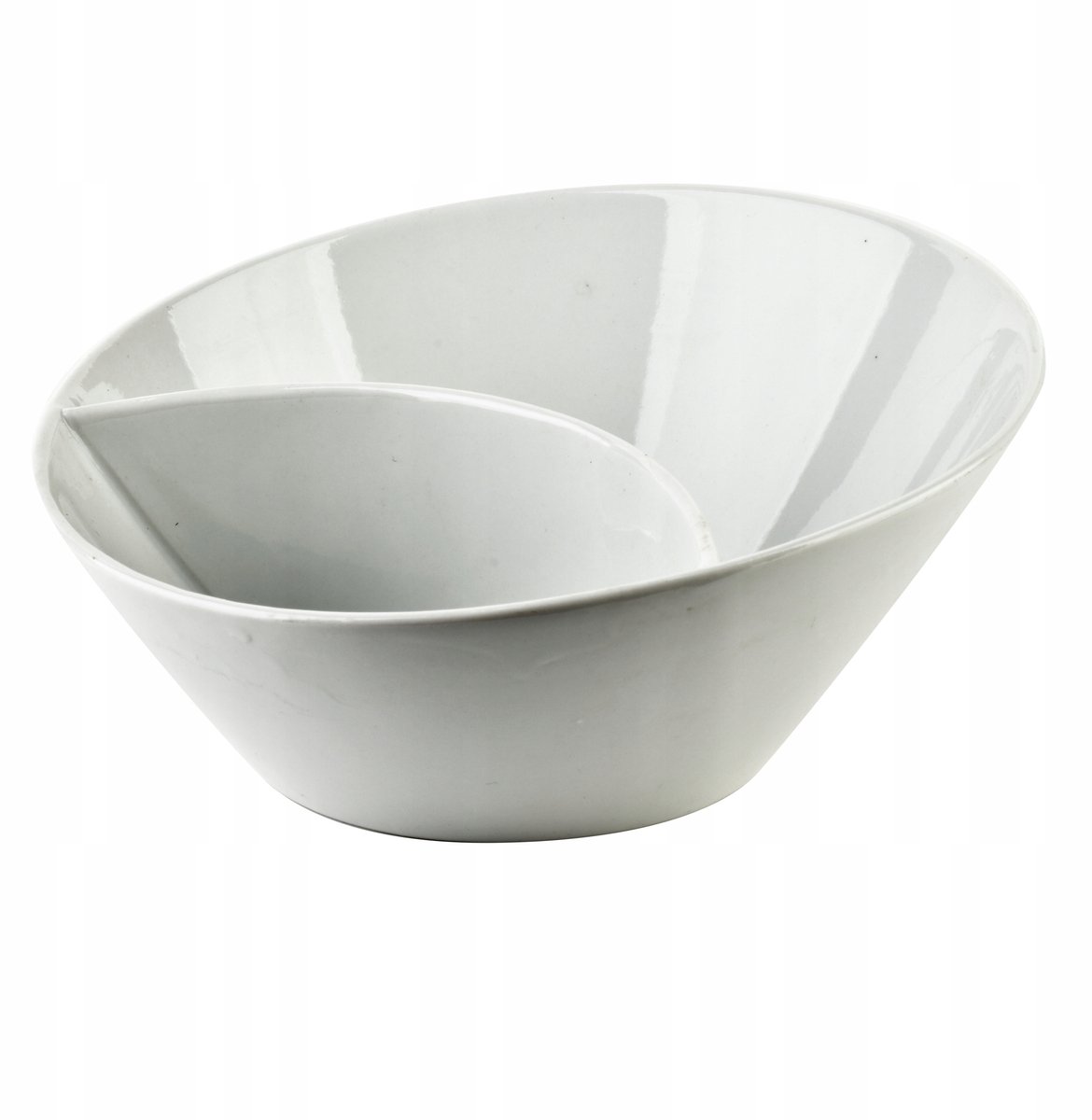 Witte Porseleinen slakom 20,5 cm - asymmetrisch ontwerp