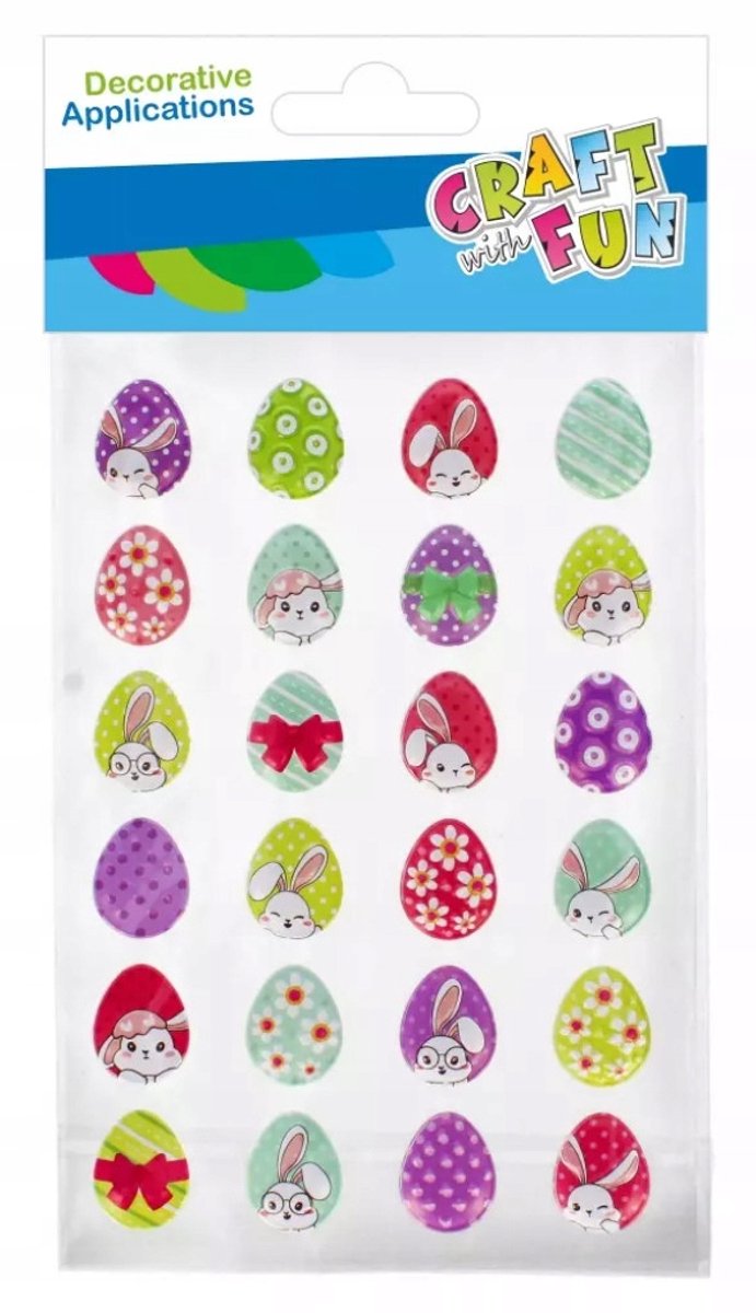 Puffy Paasstickers Eieren - 24 stuks - Knutselen & Decoratie