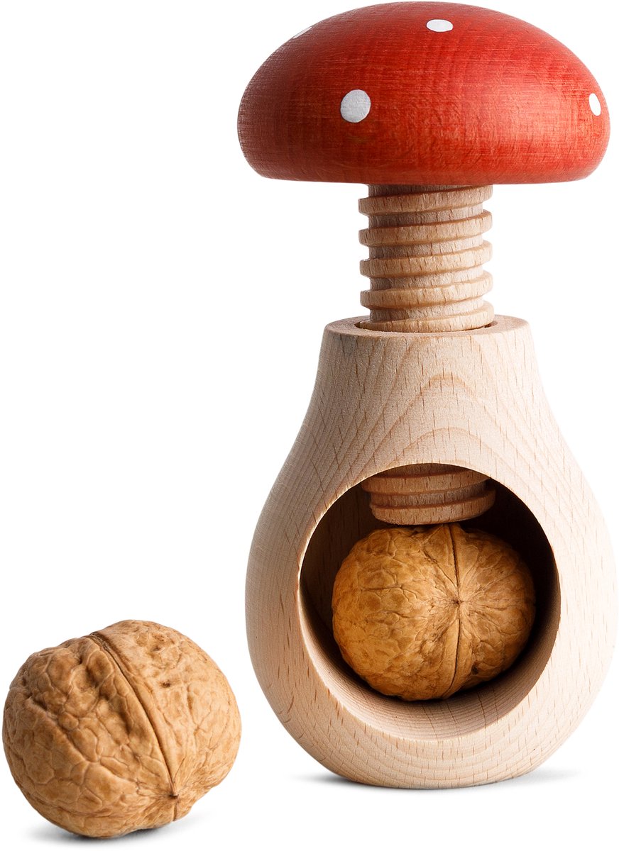 Creative Home Houten Notenkraker Paddenstoel | 10 x 6 cm | Beukenhout | Massief Duurzaam