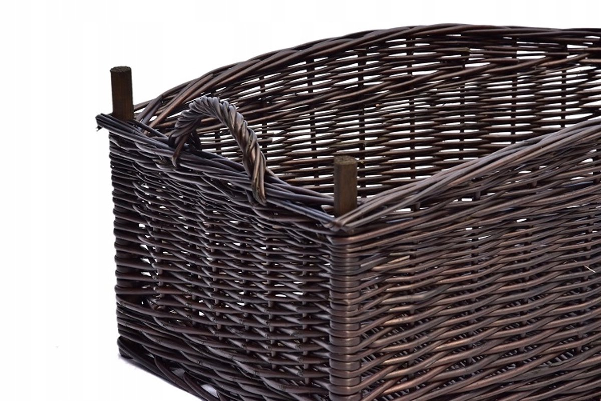 Stevige Rietmand voor Haardhout - 60cm - Donkerbruin