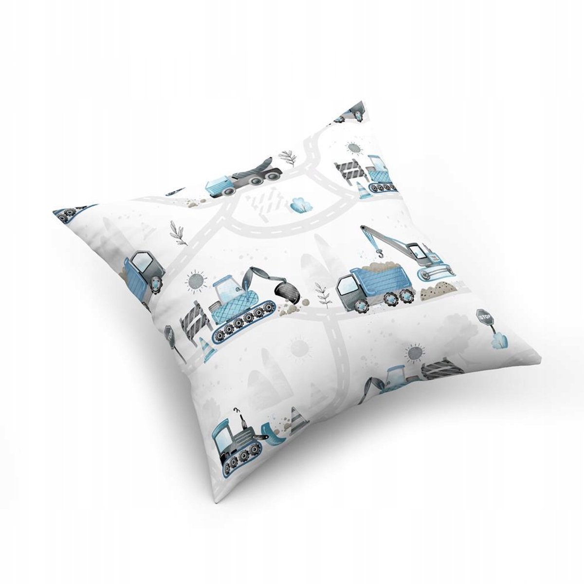 Katoenen Kussensloop 40x40cm - Bouwplaats Blauw