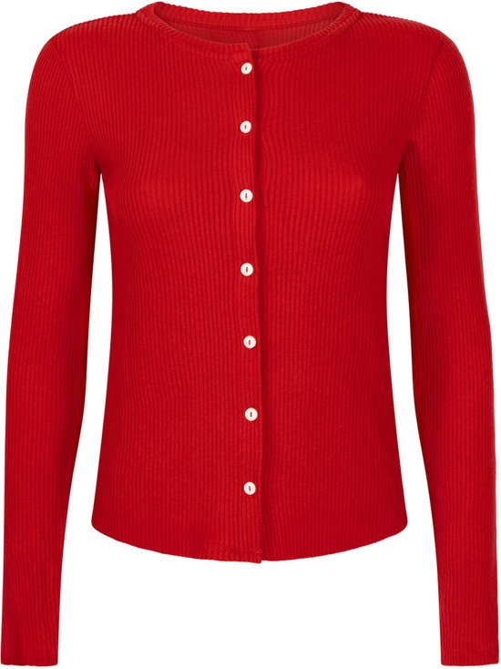 Gilet Hunkemöller manches longues en jersey côtelé brossé rouge taille S