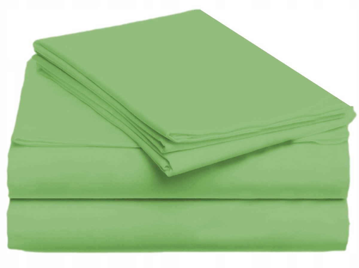 Groen Katoenen Hoeslaken 160x210cm - Traditioneel Zonder Elastiek