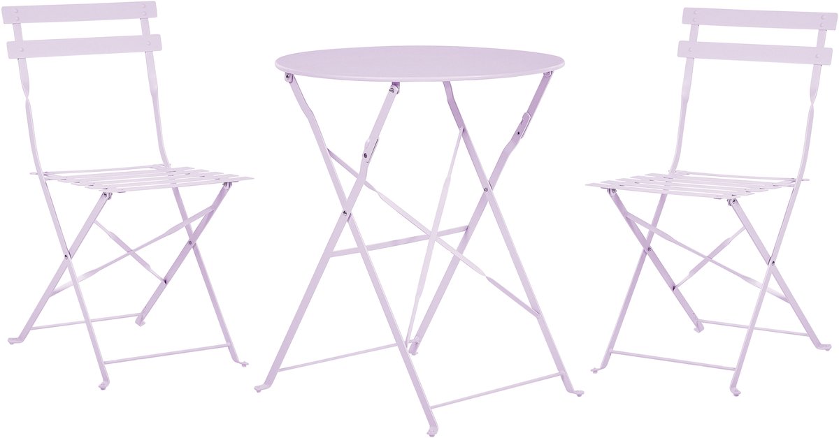Bol.com BELIANI FIORI - Bistroset voor 2 - Paars - Staal aanbieding
