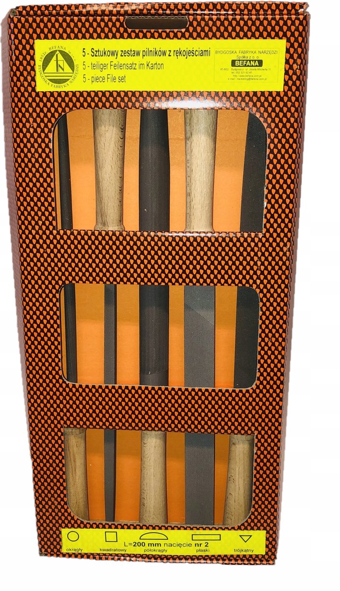 Befana Vijl Set 200mm - 5 Stuks - Grof (Nr. 1)
