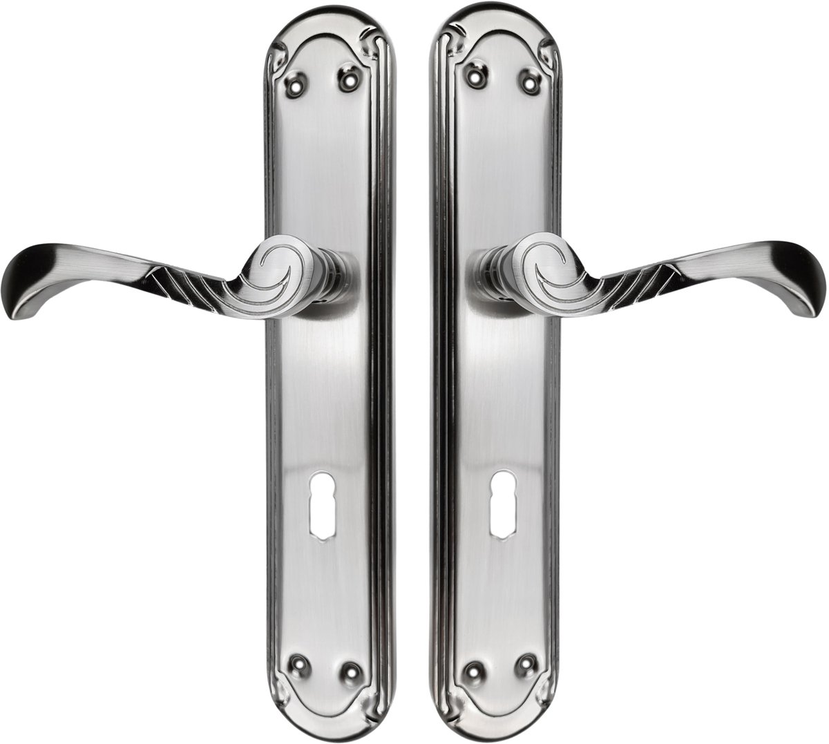 Deurklink Casablanca 72mm Sleutel Nikkel Satiné