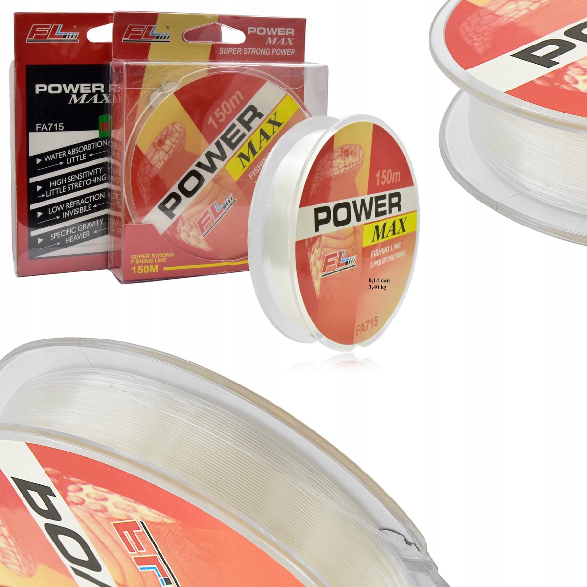 FL Power Max Vislijn 0.14 mm - 150m - 3.4 kg Trekkracht
