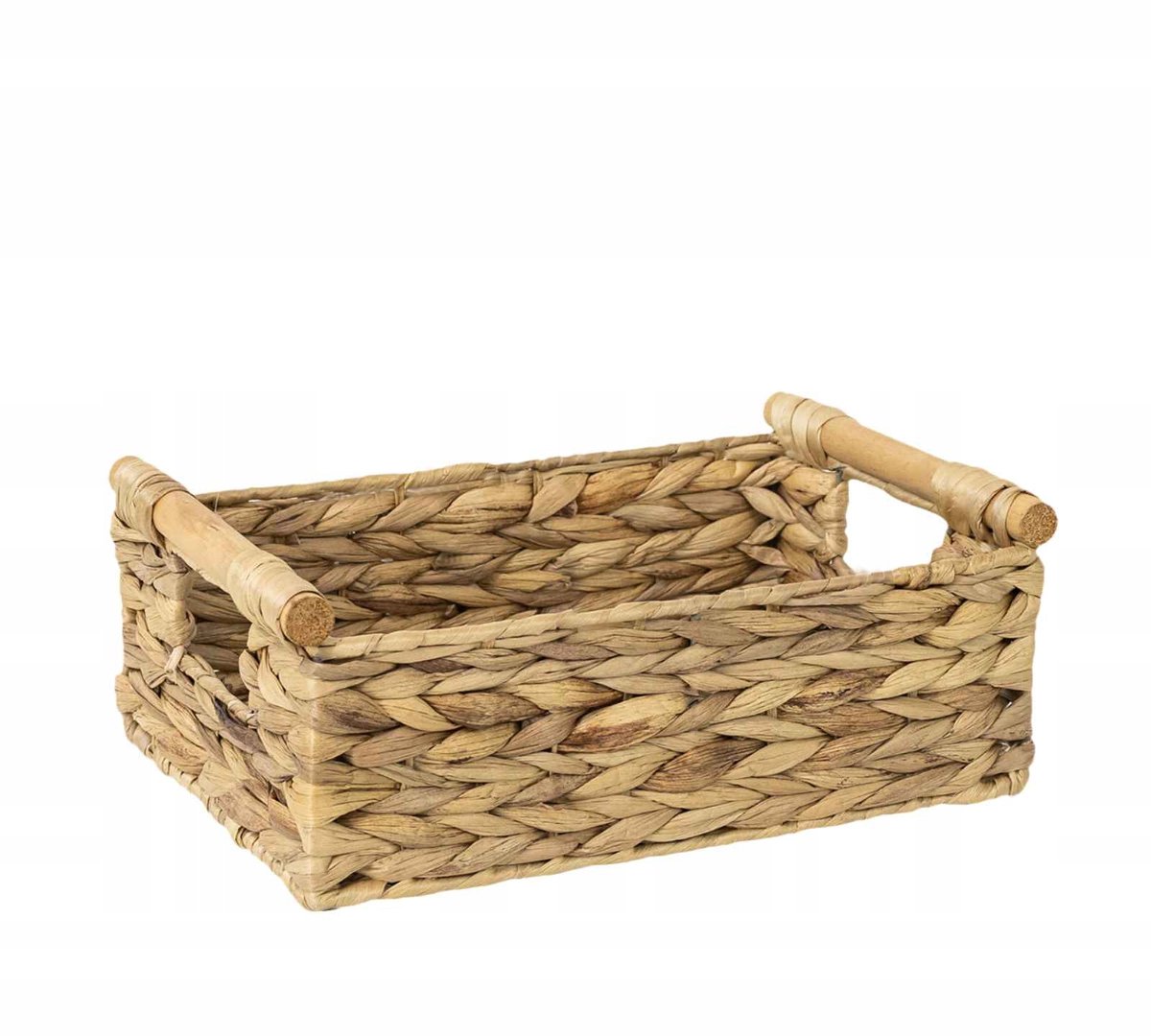 Natuurlijke Waterhyacint Mand met Handvatten - 31x21x10 cm