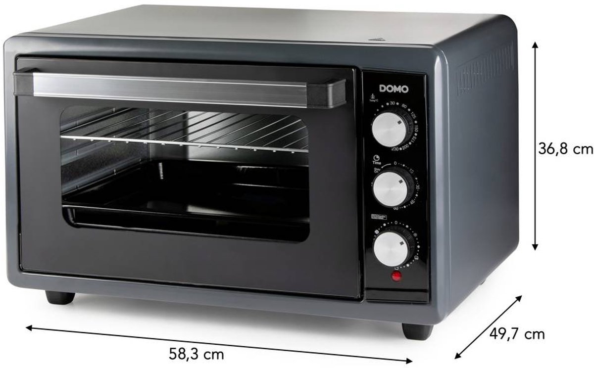 DOMO DO808GO Vrijstaande oven - Heteluchtoven - 50 Liter - 2000 W - Grijs – foto 8