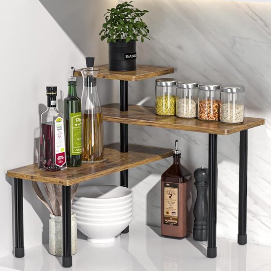IRCPEN Staande hoekkast, 6 verdiepingen, boekenplank, hout