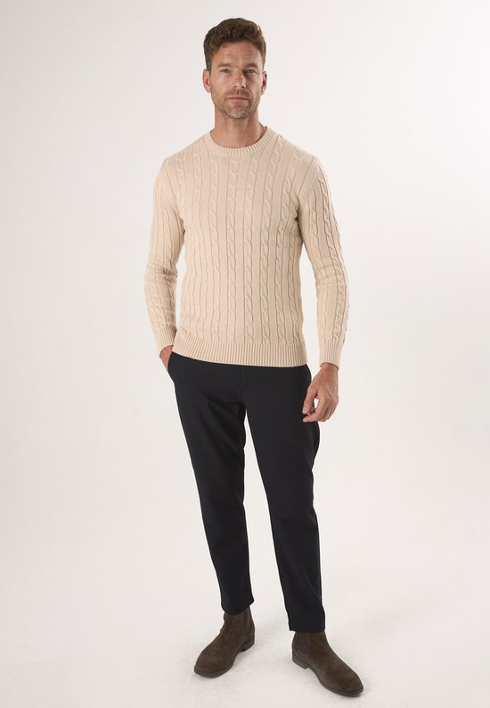 Pull Felix Hardy à col rond en maille torsadée - 100 % Katoen - Taille L