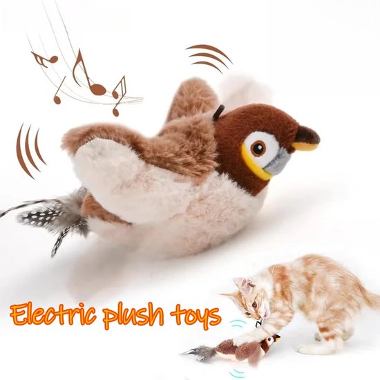 Huisdier Swinging Sparrow, USB-opladen Gesimuleerde Dierenoproep Vibratie Sensing Plaegend Kat Smart Toy, Waardoor Uw Huisdier Speelgoed Te Hebben