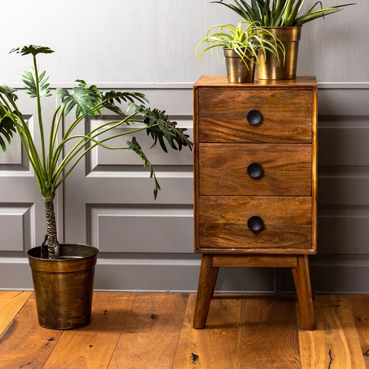 Espita Kast met laden - Hout/Olie Bruin - 40x40x80cm