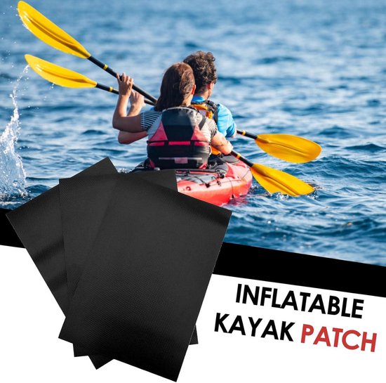 PVC Reparatie Patch, Opblaasbare Boot Reparatie Patch Boot Reparatie Kit voor Zwembaden Opblaasbare Boten Luchtbed Vlot Kajak 3 stks(zwart