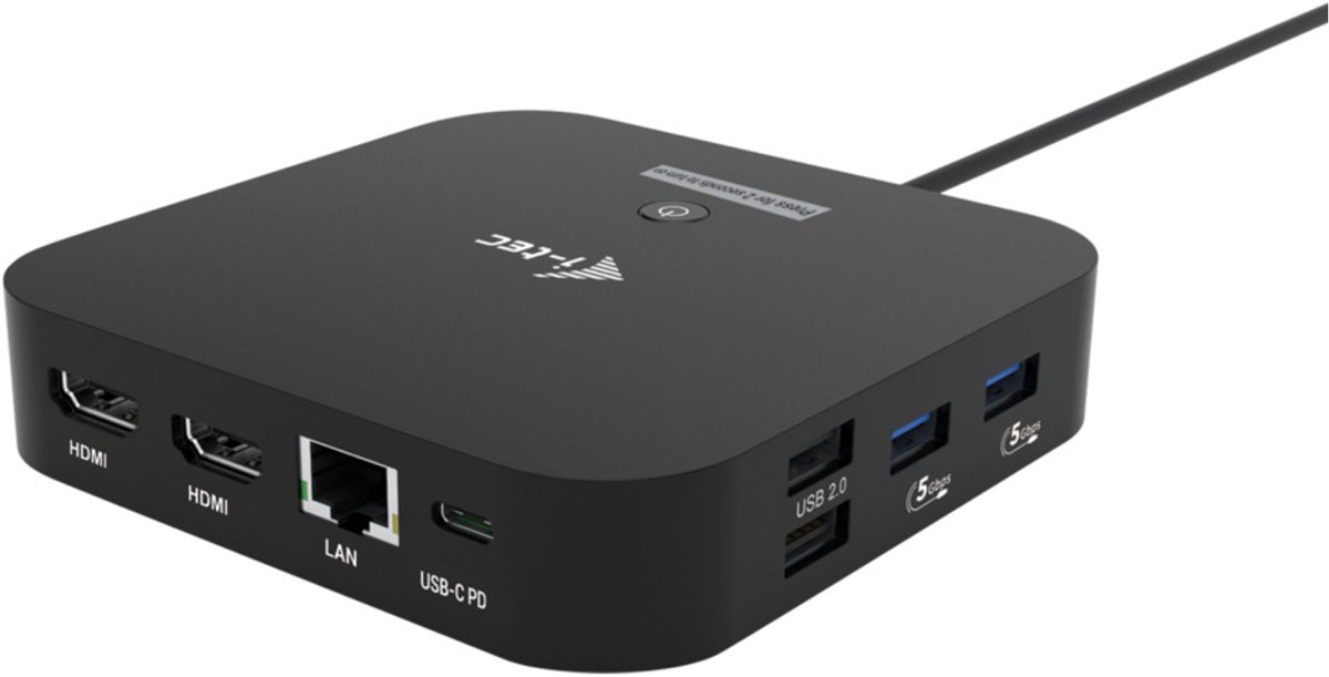 i-tec USB-C Dual HDMI Docking Station with Power Delivery 100 W