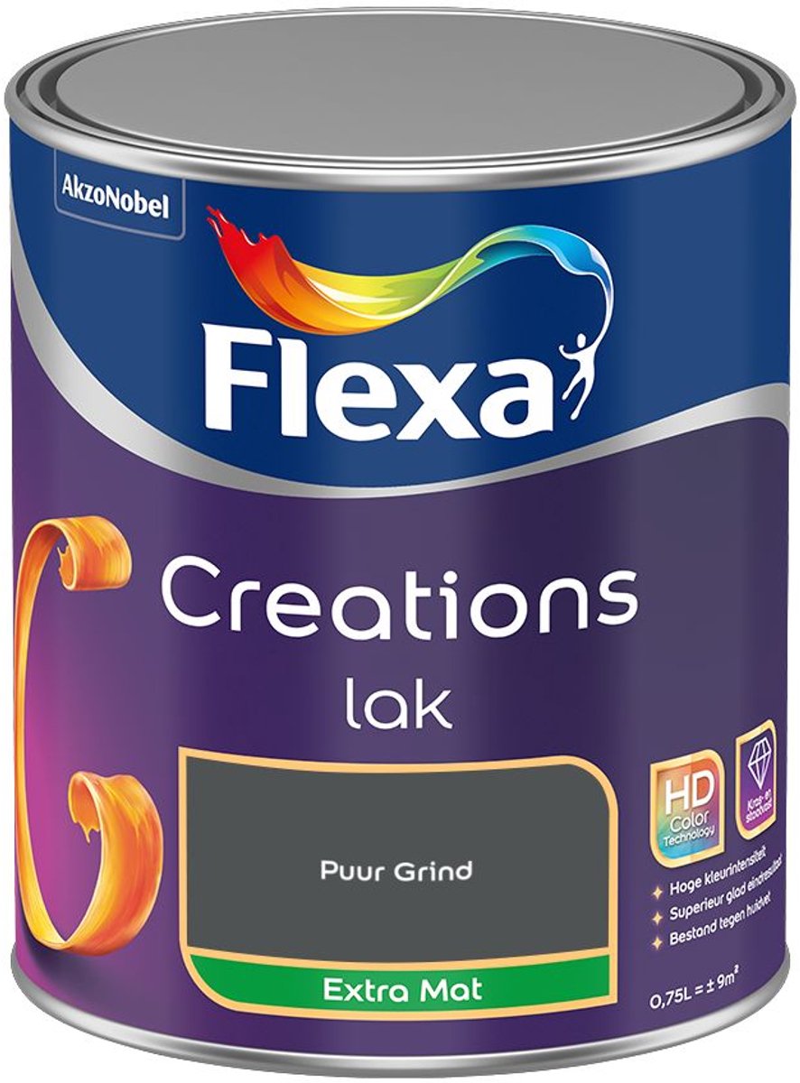 Flexa - Creations Lak Extra Mat - Puur Grind - Mengverf - 0.75 L