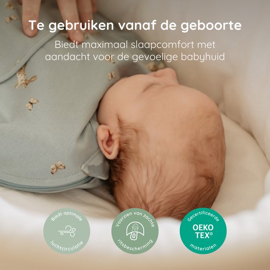 Puckababy Piep Inbakerslaapzakje baby (0-3m) - Bunnies - Katoen TOG 0.5 — afbeelding 4