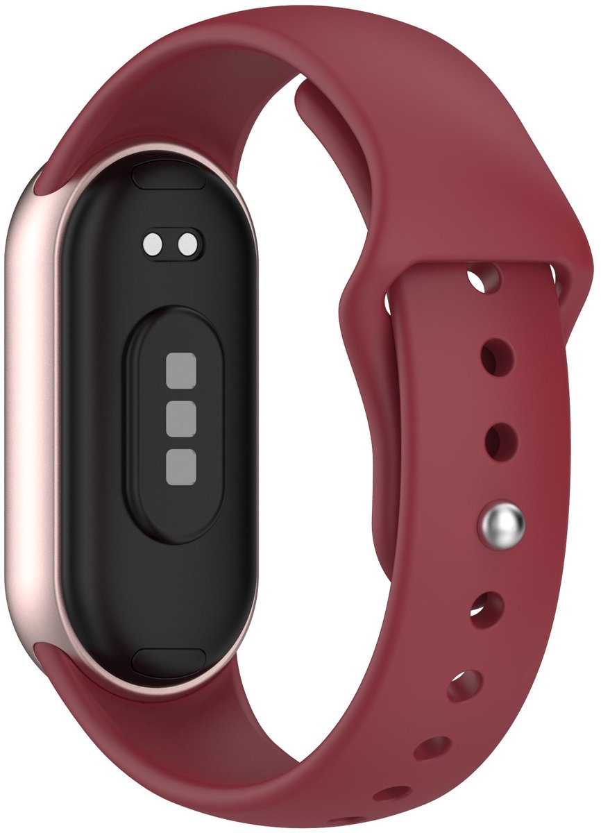 Stravo 2-Pack Siliconen Bandjes voor Xiaomi Smart Band 11 / 10 / 9 / 8 – Klassieke Sport Horlogebandjes met Druksluiting – Rood + Roze thumbnail 3