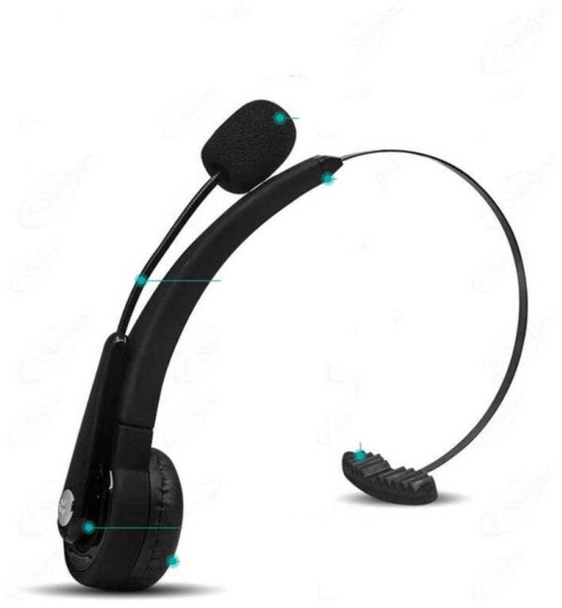 JeiibrZui Bluetooth-Headset - Callcenterheadset Met Microfoon En Ruisonderdrukking - Lichtgewicht Draagcomfort - 1 Paar - Kantoor Gebruik-Zwart