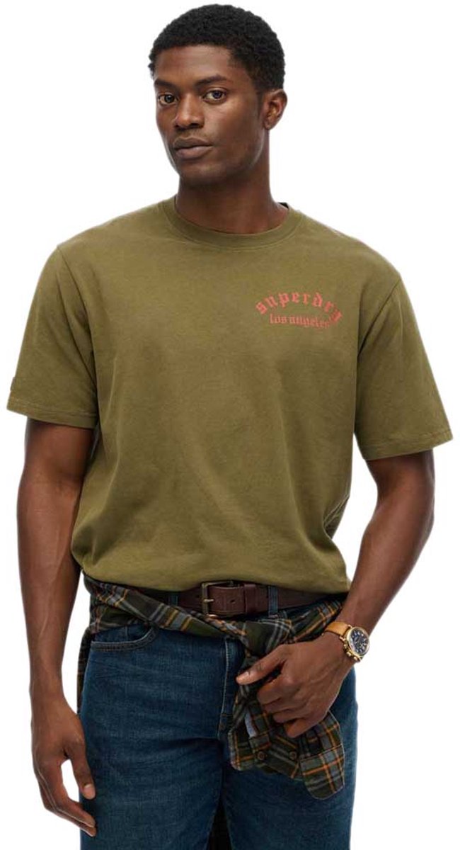 Superdry Wijdvallend Tattoo T-Shirt Heren T-shirts Olijf